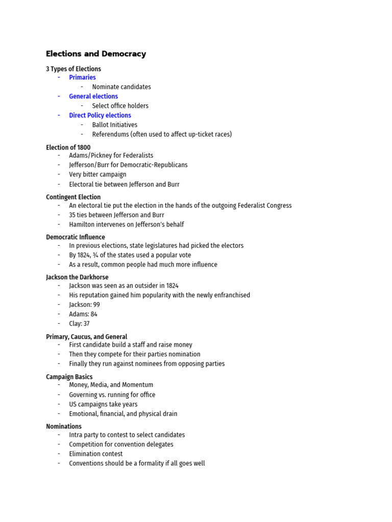 Understanding Elections and Democracy | PDF | United States ...