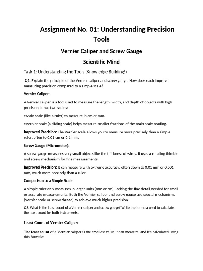 Precision Measurement Tools Explained | PDF