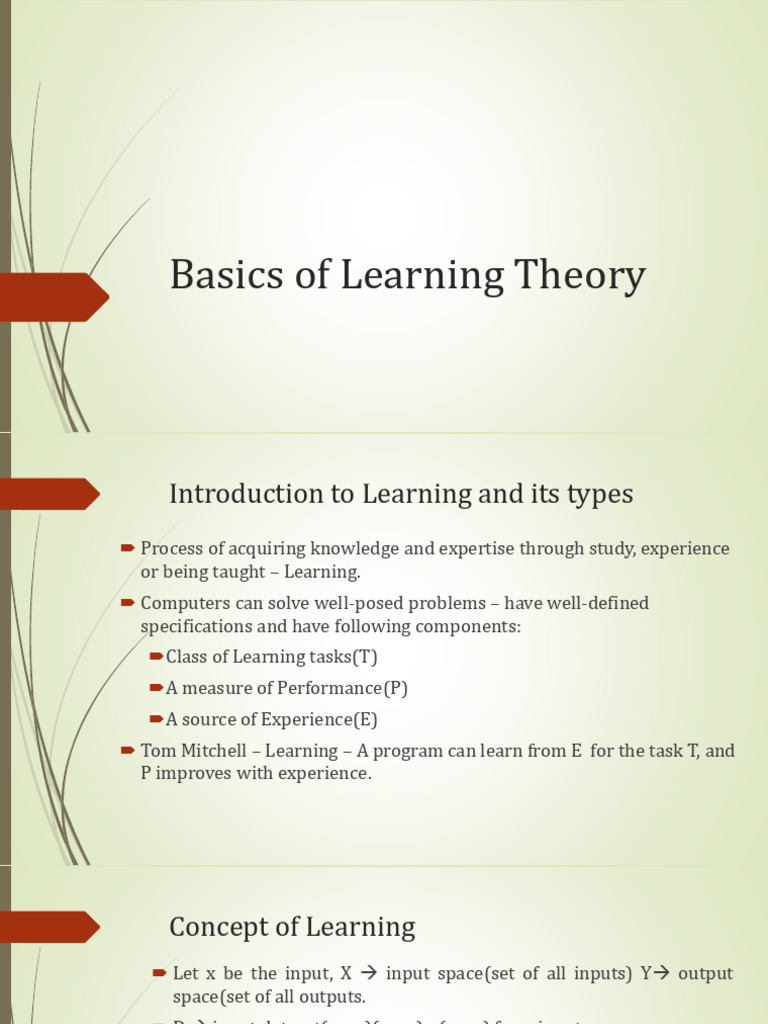 Basics Of Learning Theory