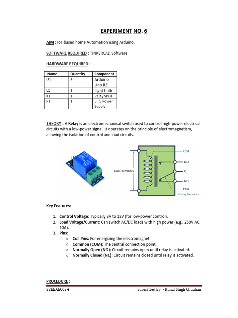 IOT 6 | PDF | Relay | Switch