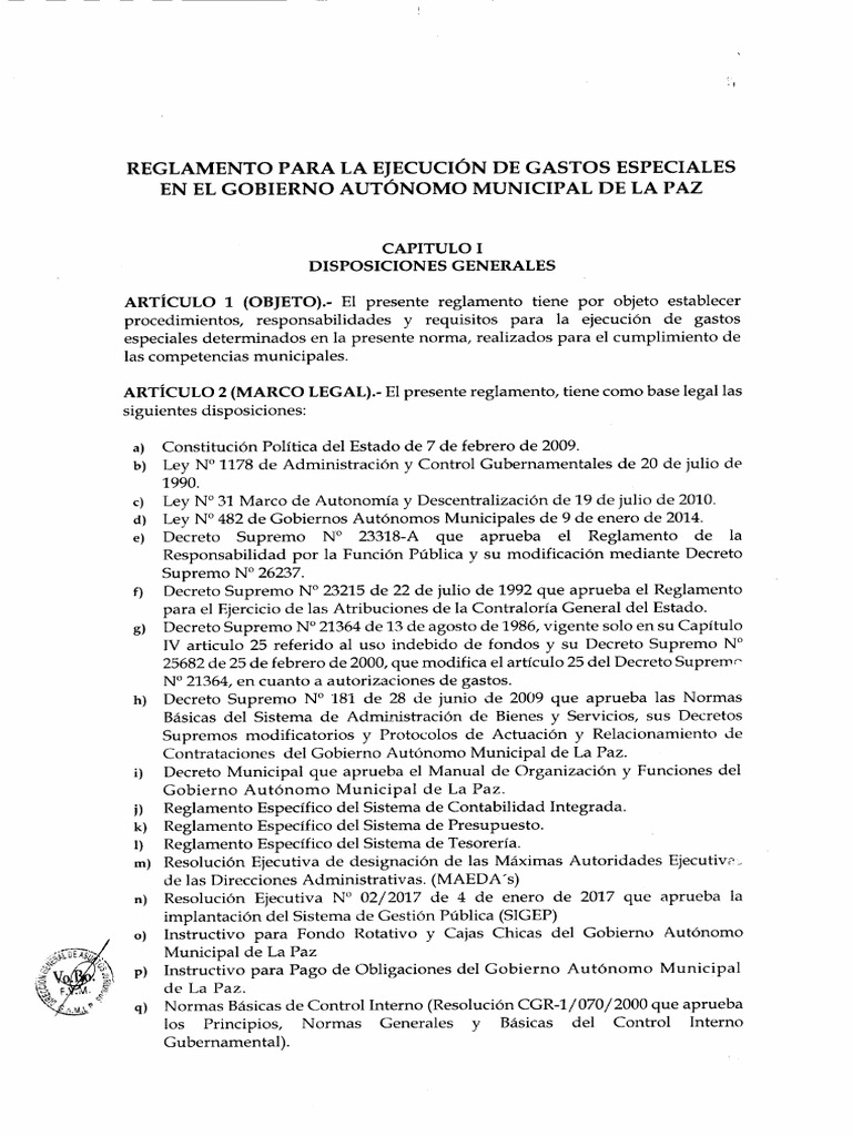 An - 7602 - 2019 - 00091 DM 15-2019 Reglamento Gastos Especiales | PDF ...