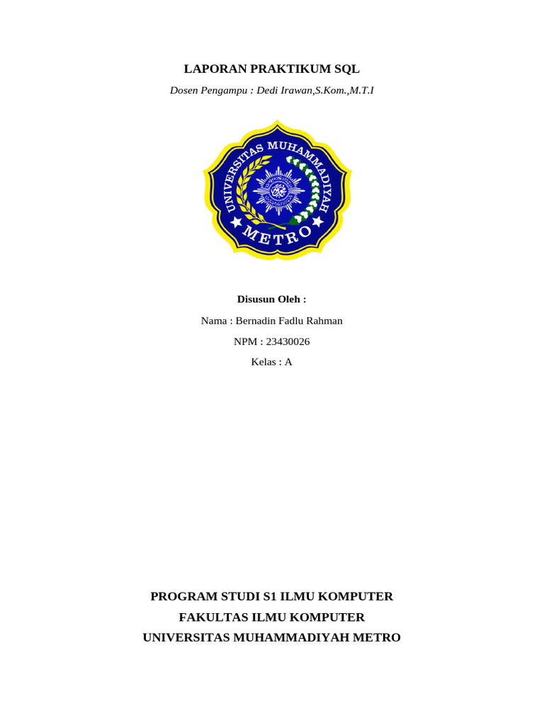 Laporan Praktikum Basis Data | PDF