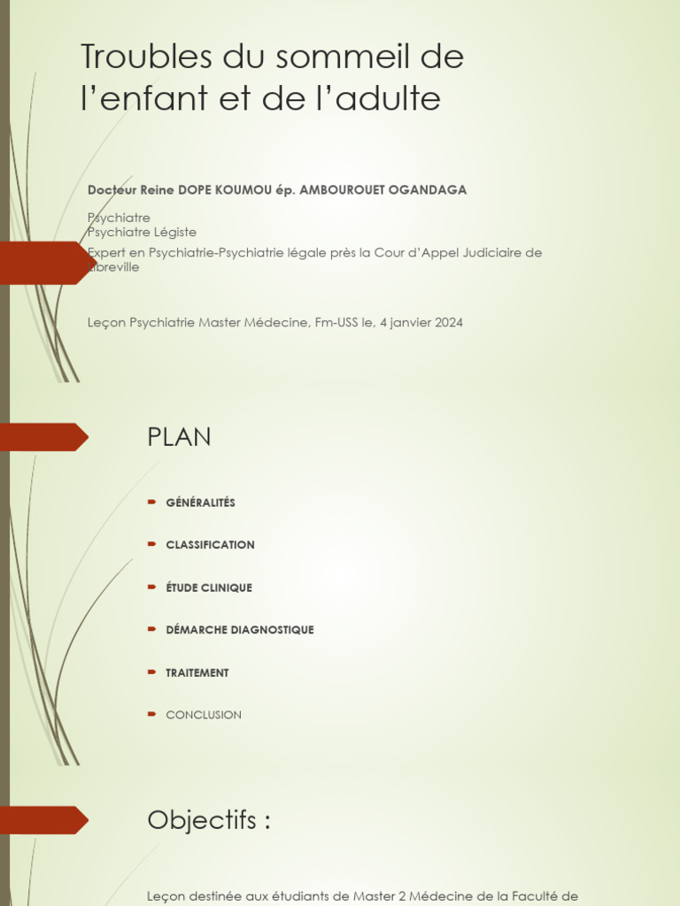 Troubles du sommeil : diagnostic et traitement | PDF | Sommeil | Insomnie
