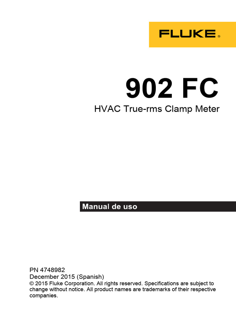 Manual Fluke 902 FC: Pinza Amperimétrica HVAC | PDF | Compatibilidad ...