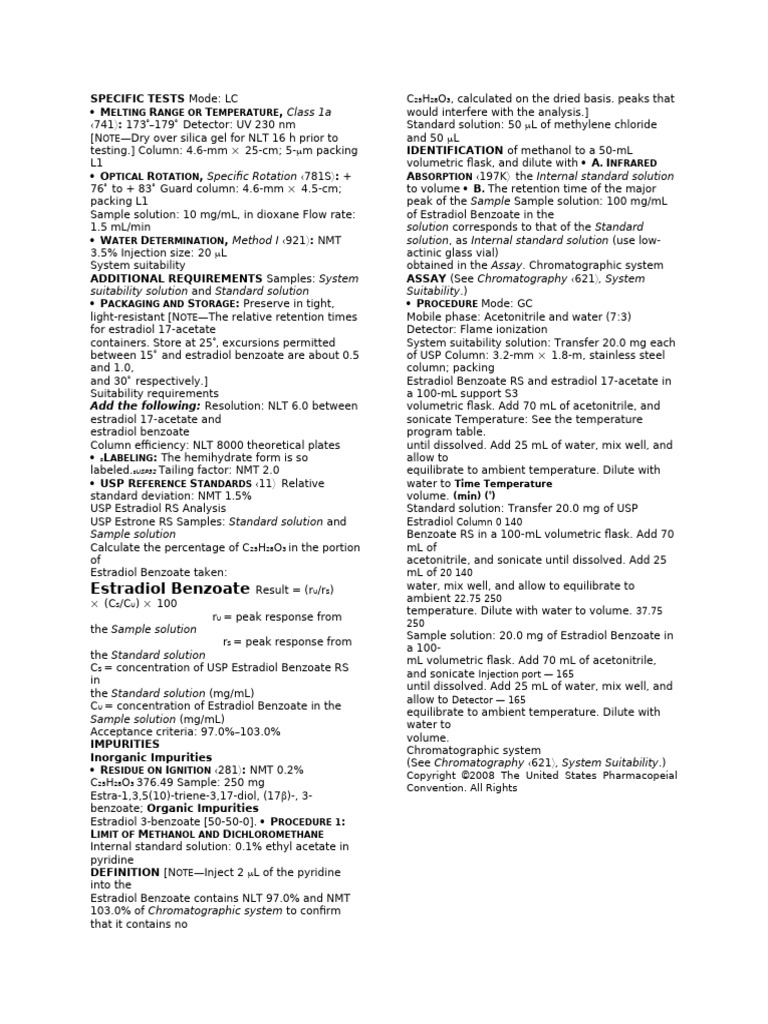 SPECIFIC TESTS Mode | PDF | Chromatography | Analytical Chemistry