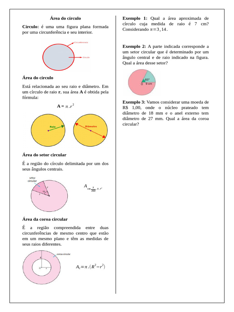 Área do círculo | PDF