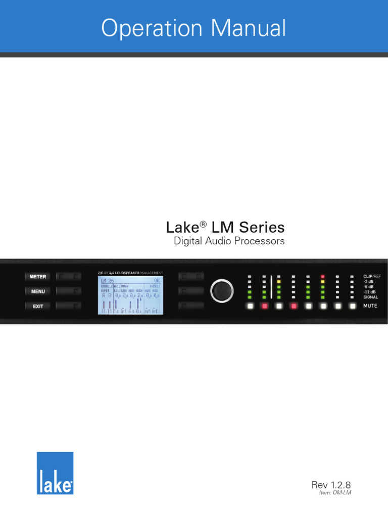 LM-Series Operation Manual | PDF | Network Topology | Equalization (Audio)
