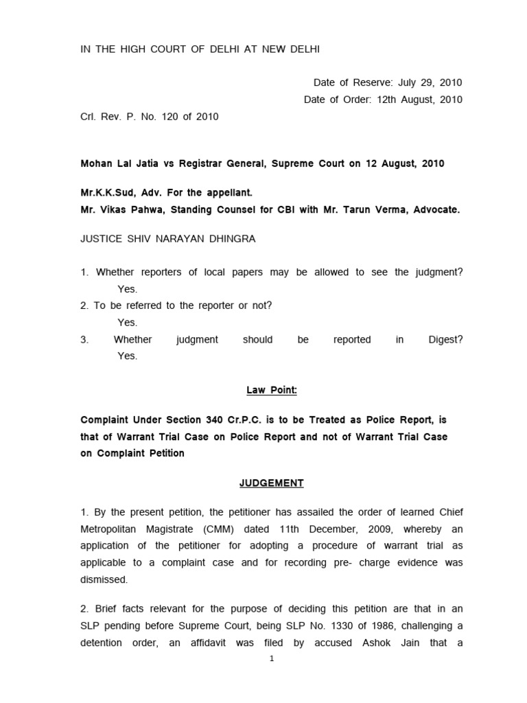 Supreme Court Complaint Procedure Ruling | PDF | Complaint | Common Law