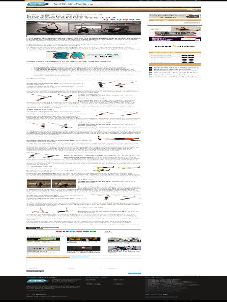Los 10 Ejercicios Fundamentales Con TRX - CMD Sport | PDF | Aptitud ...
