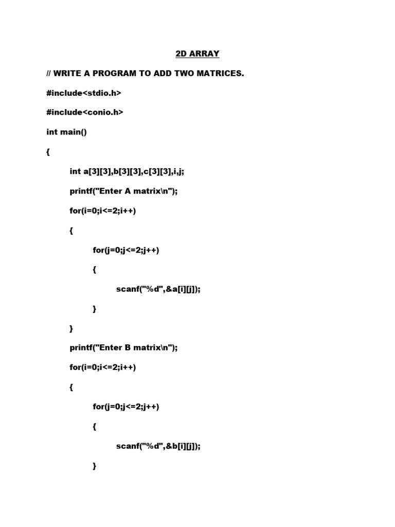 2 D ARRAY | PDF