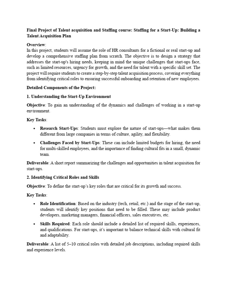 Final Project of Talent Aqusition and Staffing Course | PDF ...