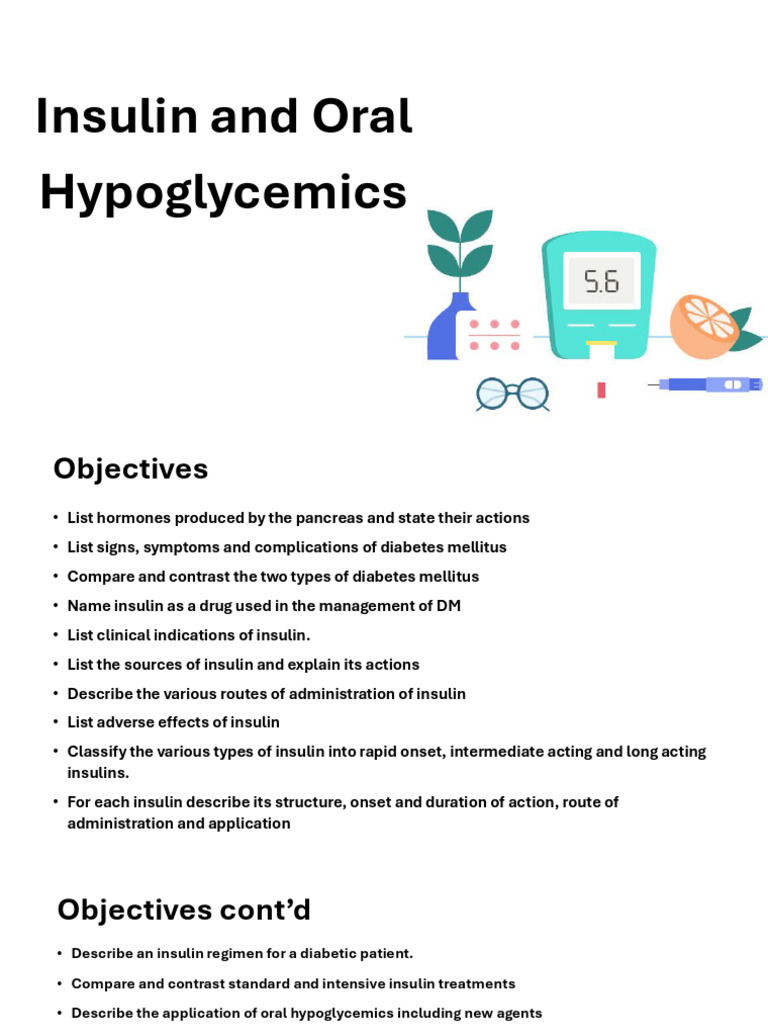 5 Insulin and Oral Hypoglycemics | PDF | Insulin | Diabetes
