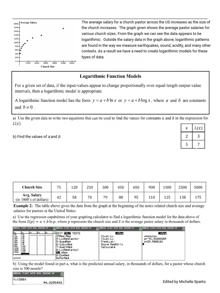 2. Notes Topic 2.14 Logarithmic Modeling | PDF | Decibel | Logarithm