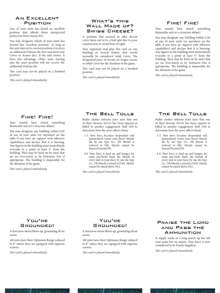 An Excellent Position What's This Wall Made Of? Swiss Cheese? Fire! Fire! PDF Barrage