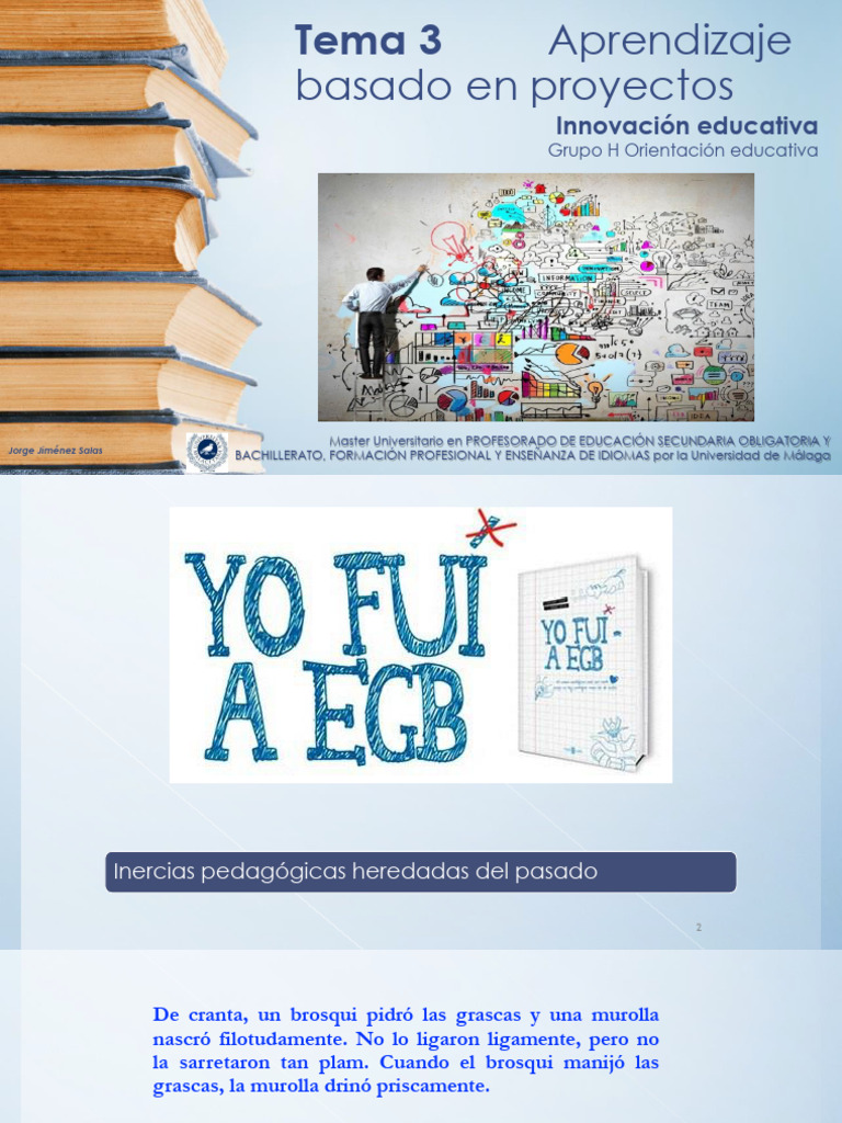 Tema 3 Aprendizaje Basado en Proyectos | PDF | Plan de estudios | Maestros