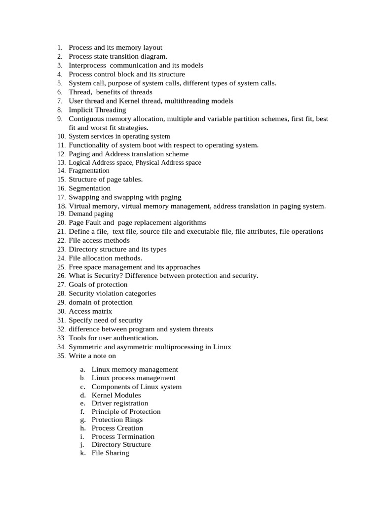 Operating System Concepts Overview | PDF