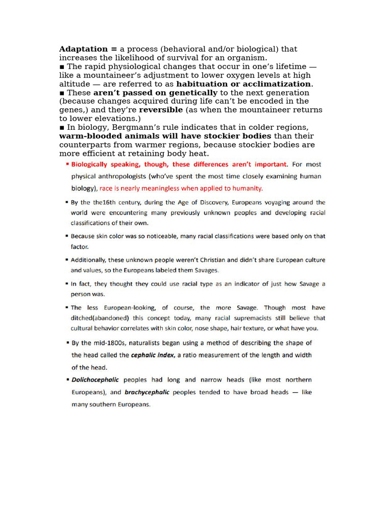 Understanding Cultural Adaptation in Biology | PDF