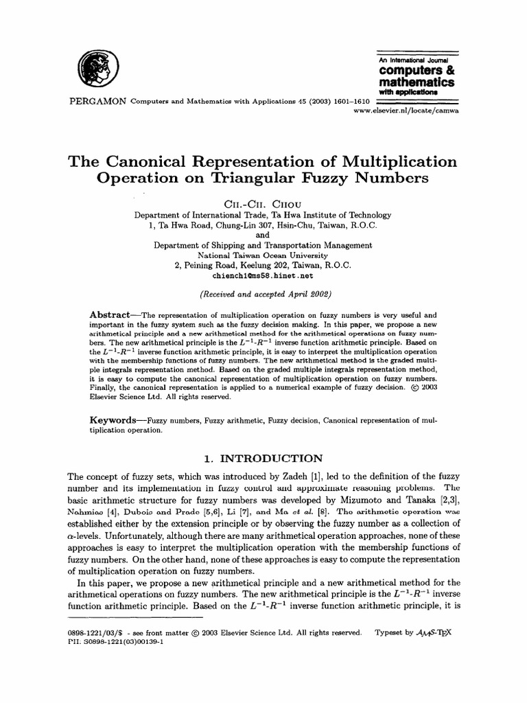 Triangular Fuzzy Number | PDF | Function (Mathematics) | Arithmetic