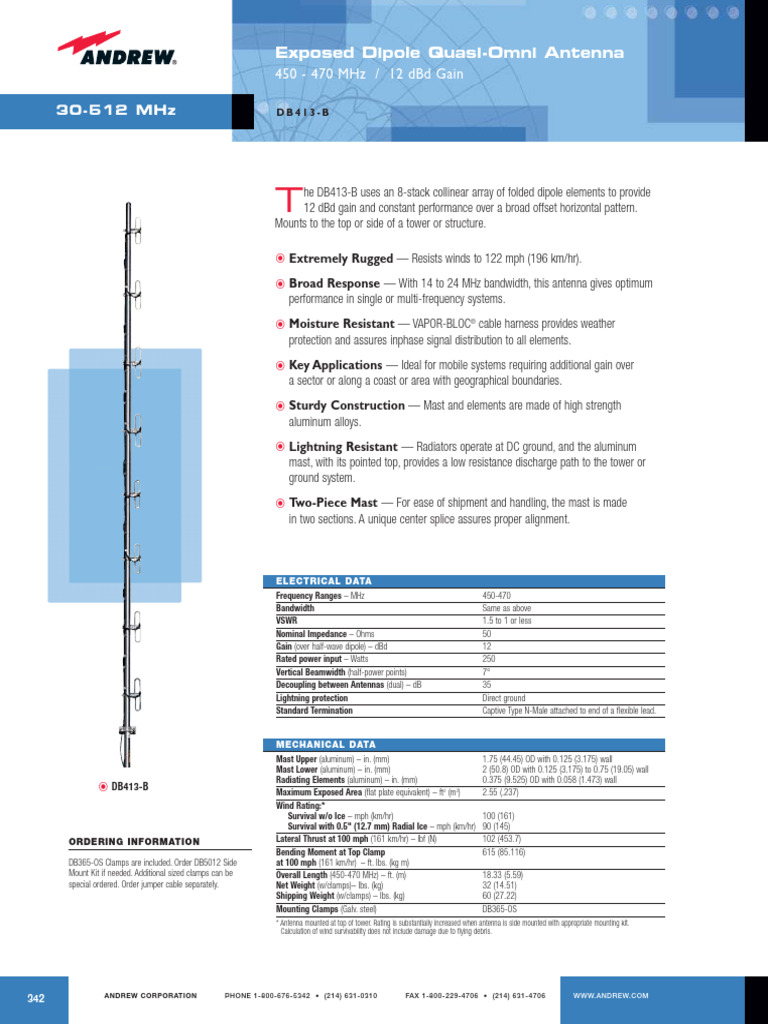 DB413B | PDF | Antenna (Radio) | Electrical Engineering