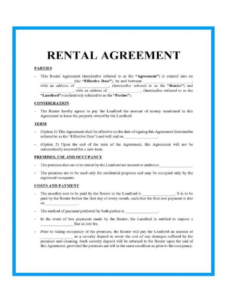 Rental Agreement | PDF