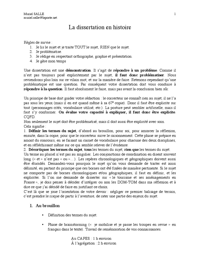 Méthodologie de la dissertation en histoire | PDF