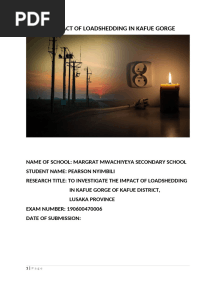 Geography field project on the impact of load shedding in kafue