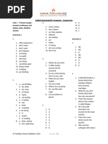 English Download B1+ Grammar ANSWER KEY