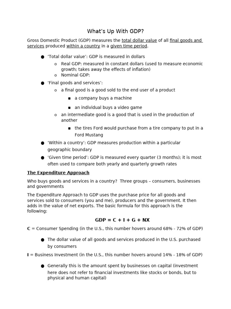Understanding GDP Components and Impacts | PDF | Gross Domestic Product ...
