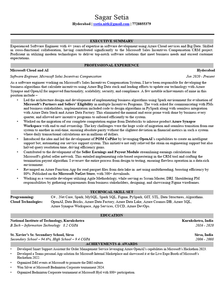 Sagar's Resume.pdf | PDF | Microsoft Azure | Cloud Computing