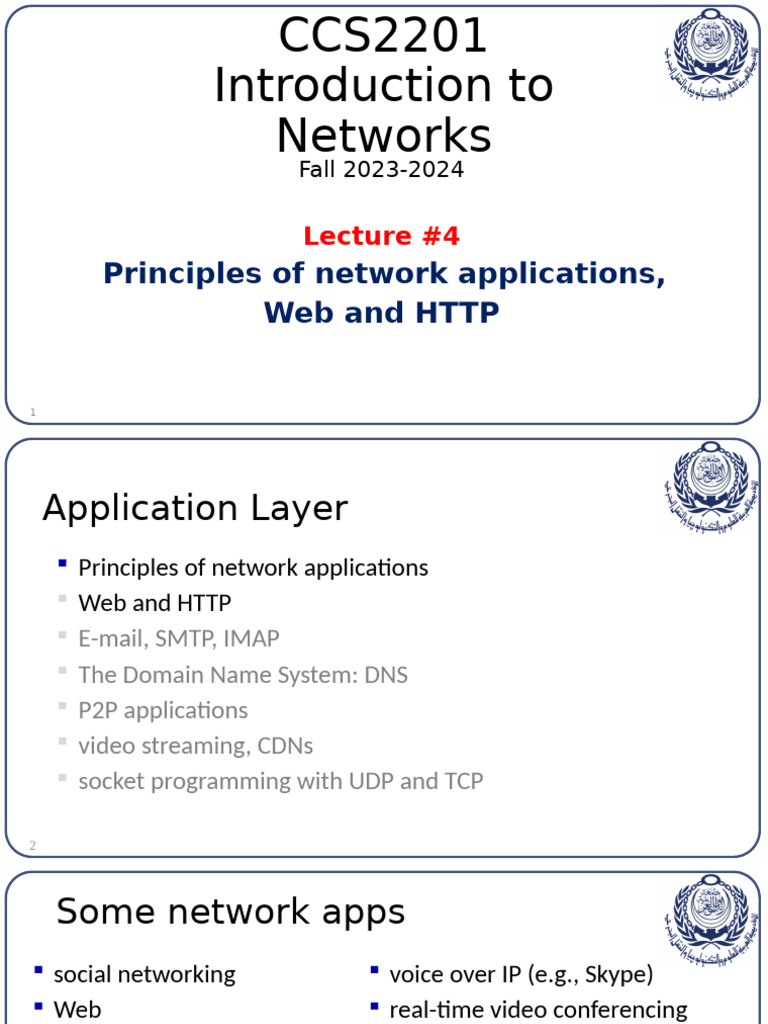 Week4 CCS2201 Introduction to Networks | PDF | Http Cookie | Network Socket