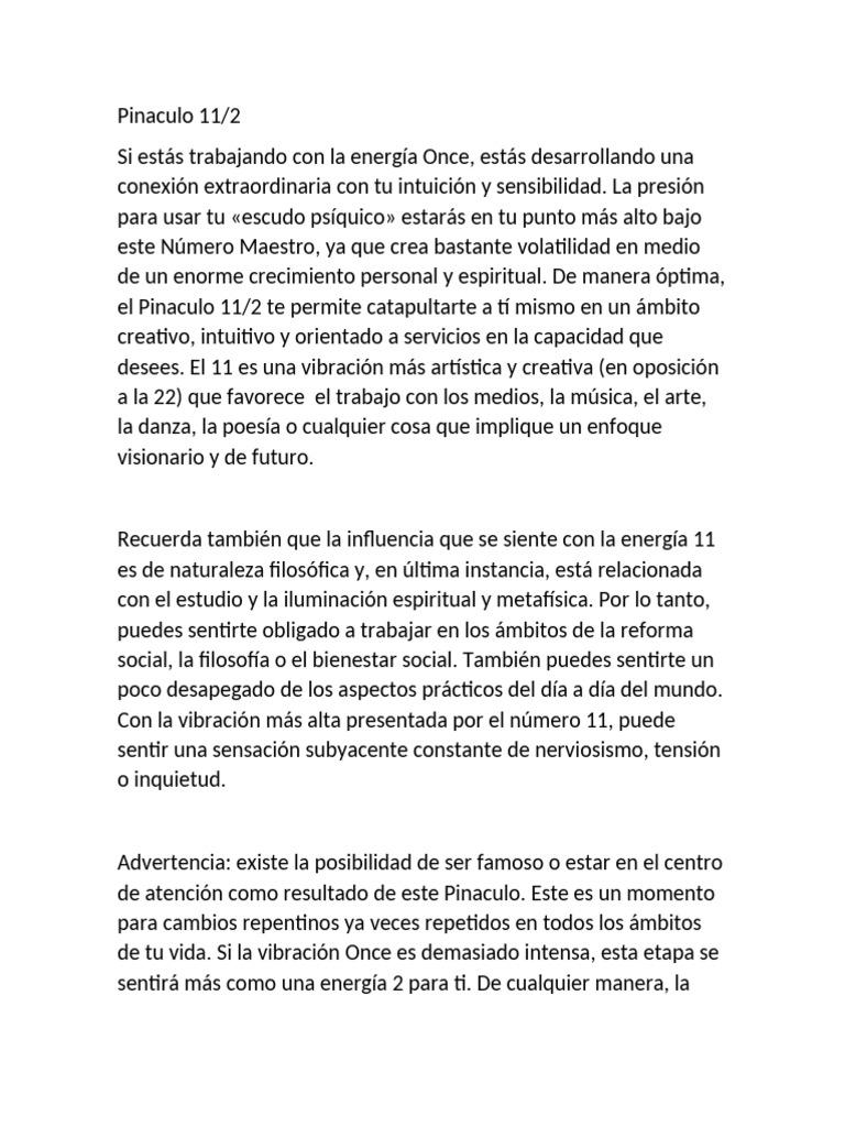 Pináculo 11/2: Desafíos y Crecimiento | PDF