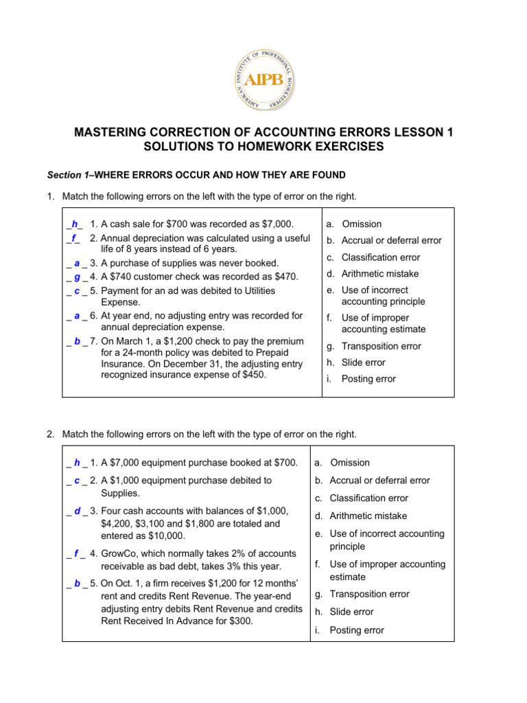 Accounting Error Correction Guide | PDF | Debits And Credits | Banks