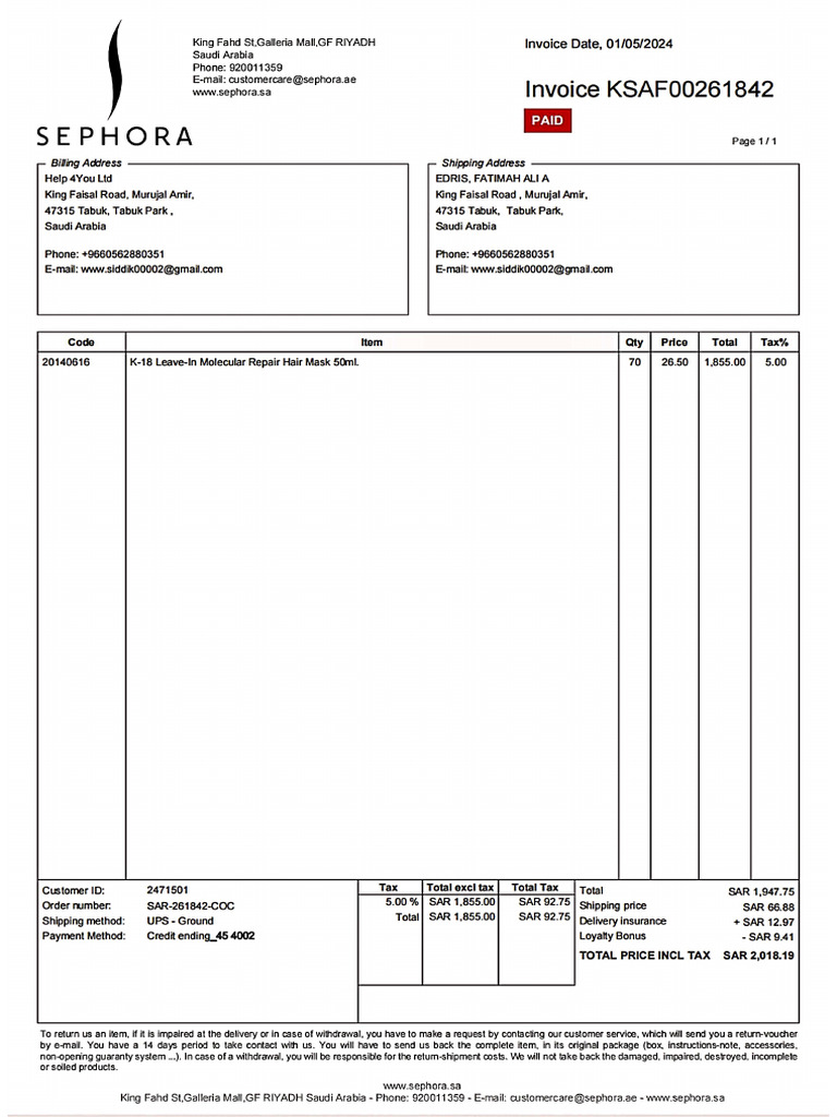 Sar Inv 8453789T | PDF