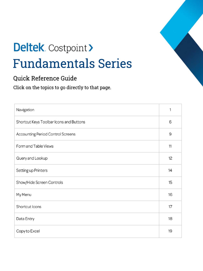 Costpoint Fundamentals Series | PDF