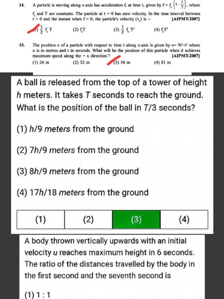 Physics Problems on Motion and Forces | PDF | Mechanics | Physics