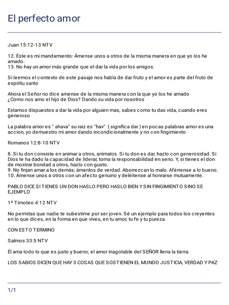 Amor genuino y generosidad en la fe | PDF
