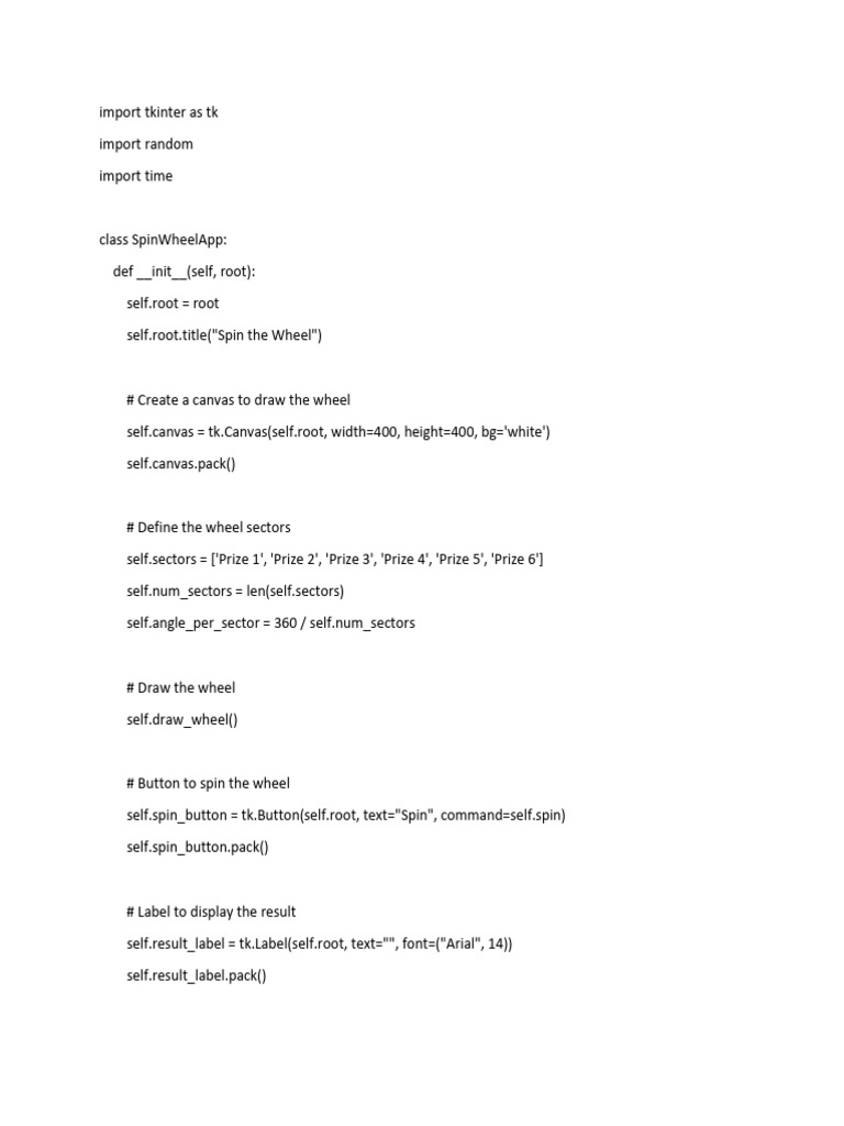 Python To Spin A Wheel | PDF