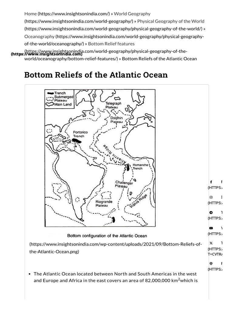 Atlantic Ocean Bottom Relief Features | PDF | Atlantic Ocean ...