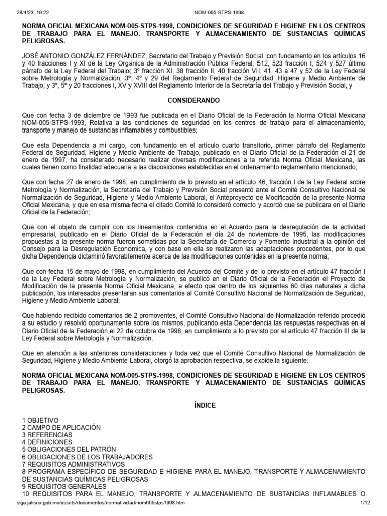 Seguridad en Manejo de Sustancias Químicas | PDF | Descarga electrostática