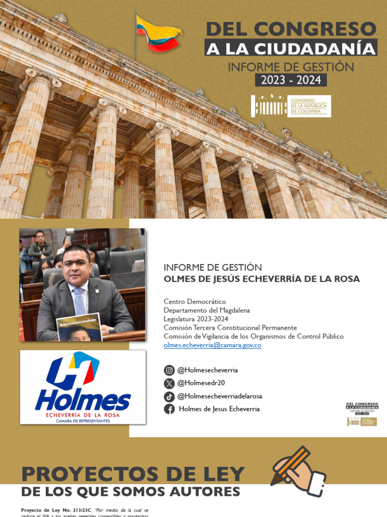 Informe de Gestión de Proyectos de Ley | PDF | Pensión | Colombia