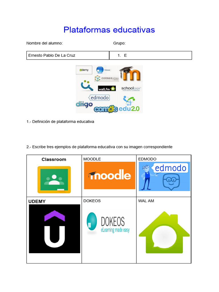 Plataformas Educativas Ernesto Pablo De La Cruz 1 E Pdf Software