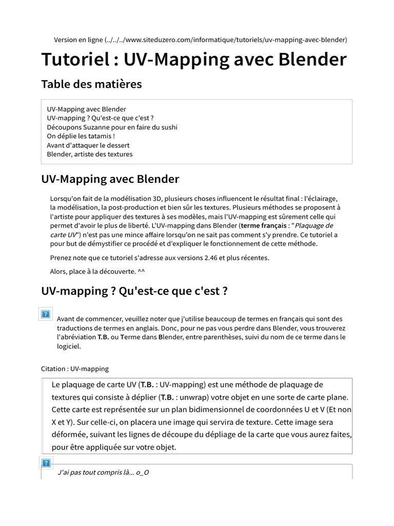 Tutoriel UV-Mapping avec Blender | PDF | Blender | Infographie
