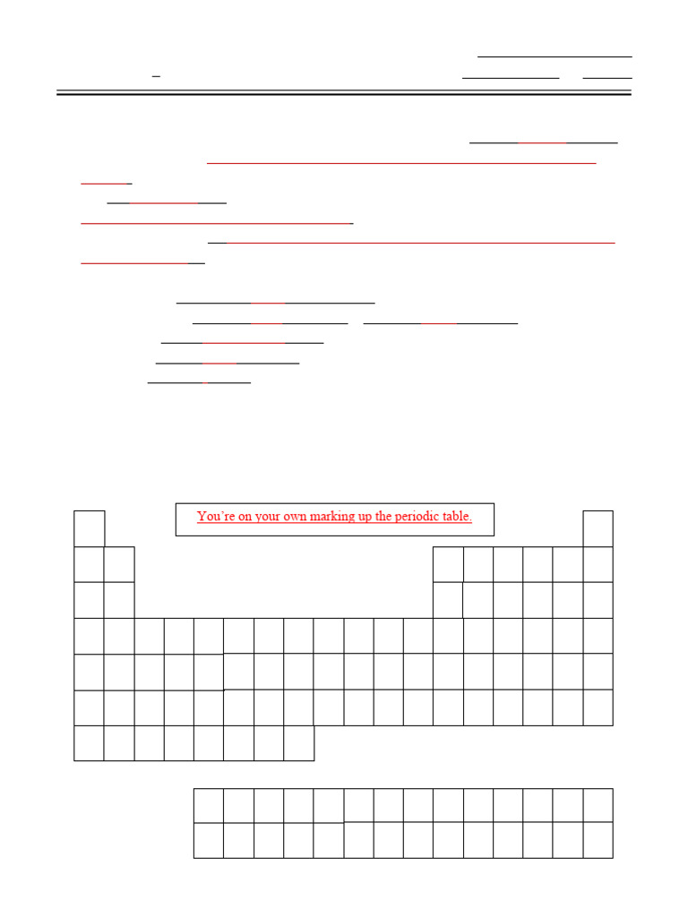 Periodic Table Study Guide Answers | PDF | Ion | Atomic Nucleus