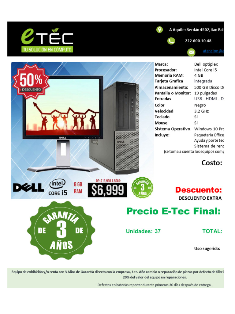 Cotizacion 37 | PDF | Computadoras personales | Hardware de la computadora