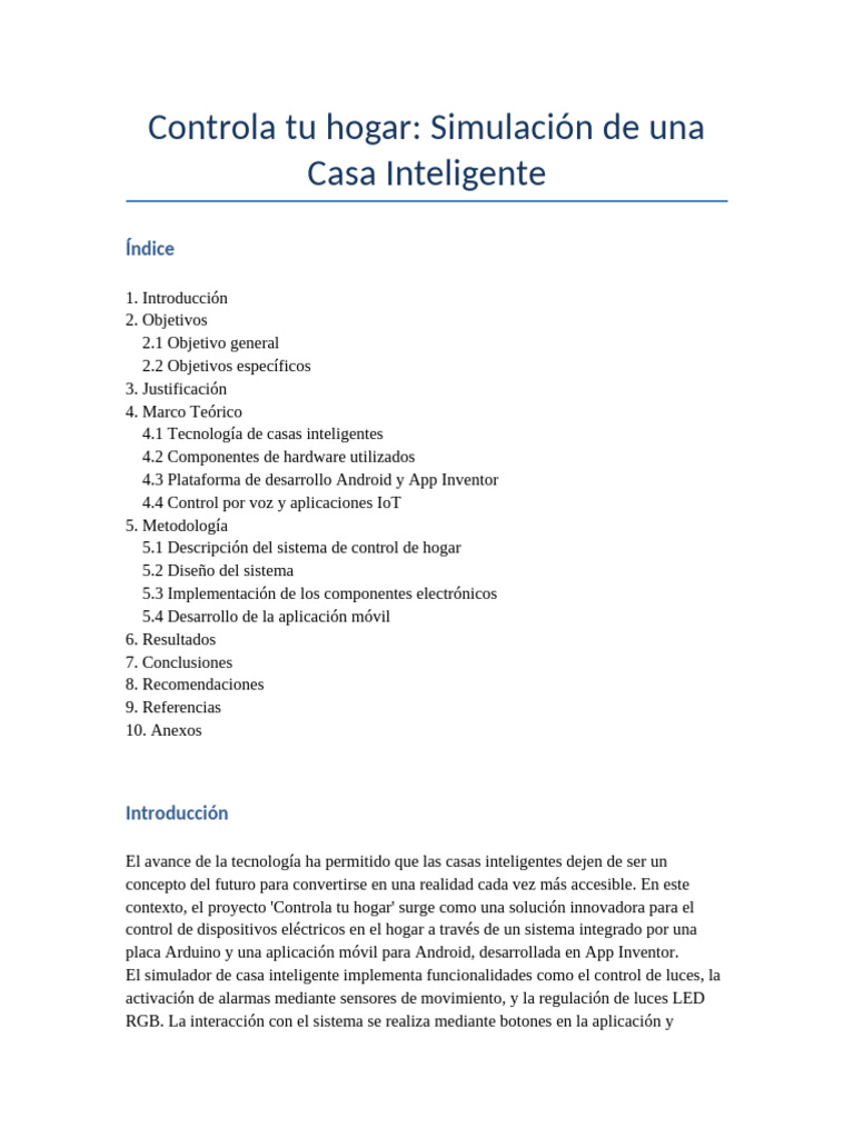 Simulador de Casa Inteligente con Arduino | PDF | Aplicación movil ...