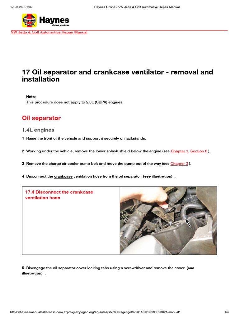 VW Jetta & Golf Oil Separator Guide | PDF | Mechanical Engineering ...