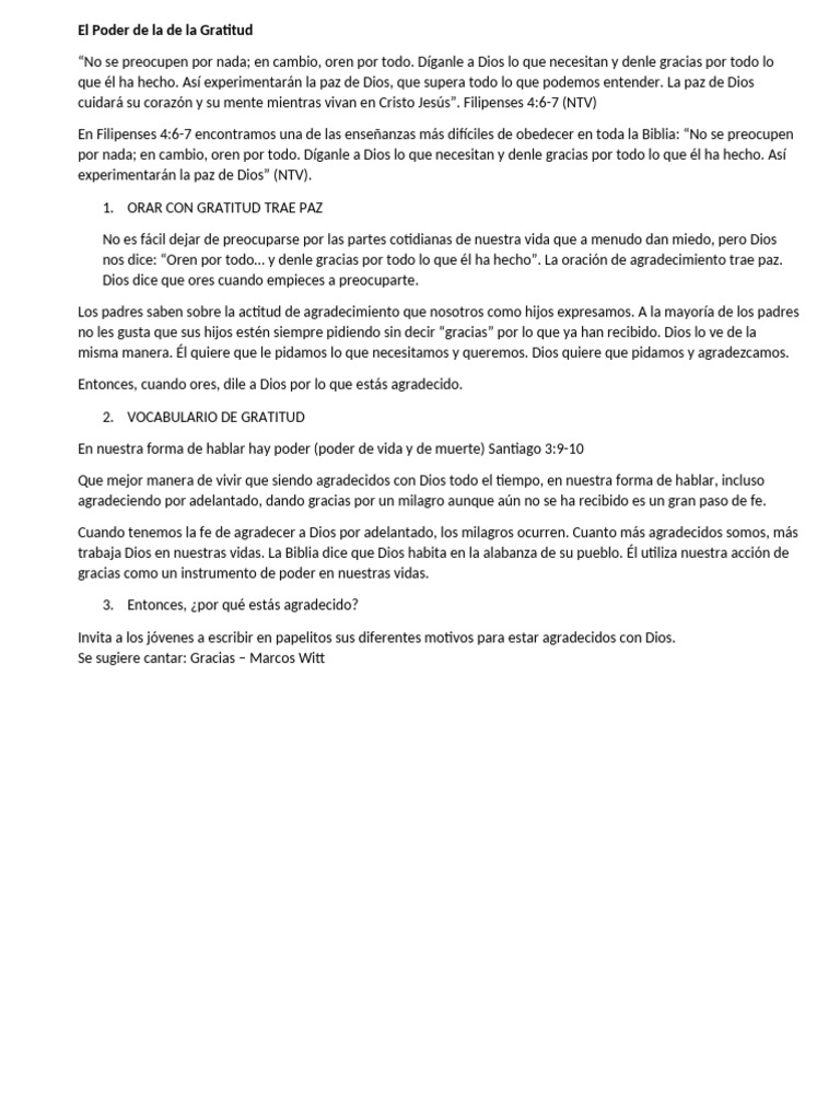 El Poder de La de La Gratitud | PDF