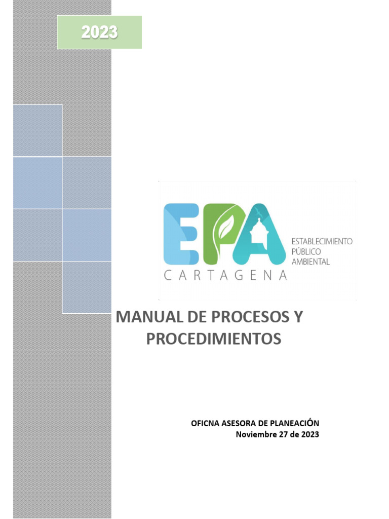 Manual de Procesos EPA Cartagena | PDF | Sistema de manejo de calidad ...