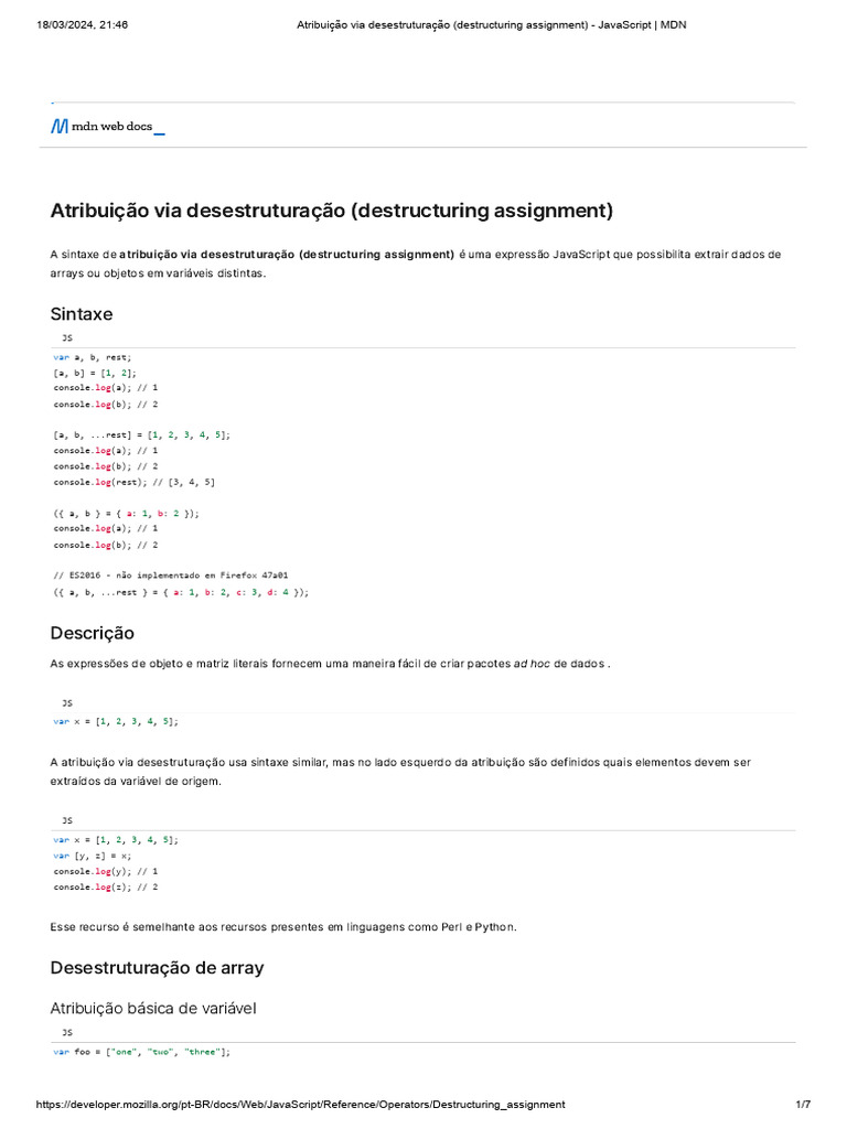 01 Atribuição via desestruturação (destructuring assignment ...