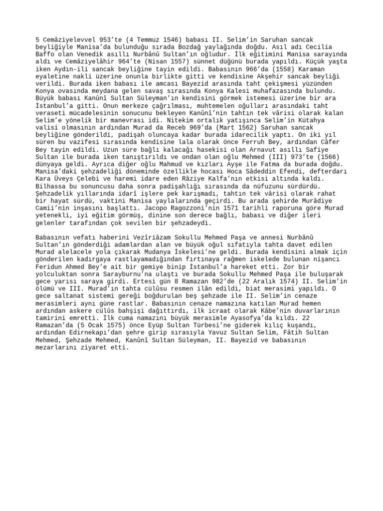 III Murad 1 | PDF